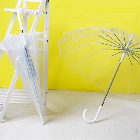 Blooming_Deal - Payung Korea Payung Transparan Polos / Umbrella Payung Bening Warna