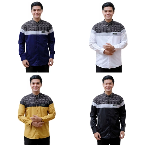 Batik Alfin - Baju koko pria dewasa Lengan panjang koko kobata kombinasi batik bagus banget