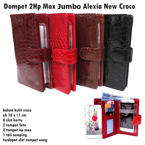Lanc Fashion - Dompet Multifungsi Hp Motif Croco Glosy 2hp