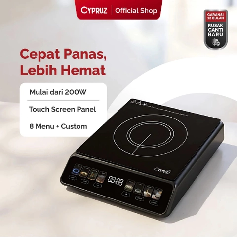 Cypruz Official - Cypruz Kompor Listrik Induksi Digital Low Watt Portable Induction Overheat Protection KL-0075