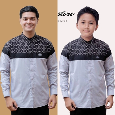 Kois Batik - Baju koko couplen ayah dan anak lengan panjanh