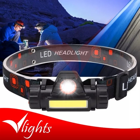 V Lights - Senter Kepala 2 Mode Rechargeable + Magnet