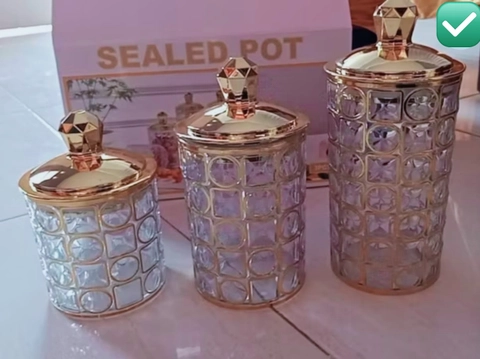 Rizki Electronics - Toples mewah aesthetic Toples Snack emas toples akrilik Kedap Udara