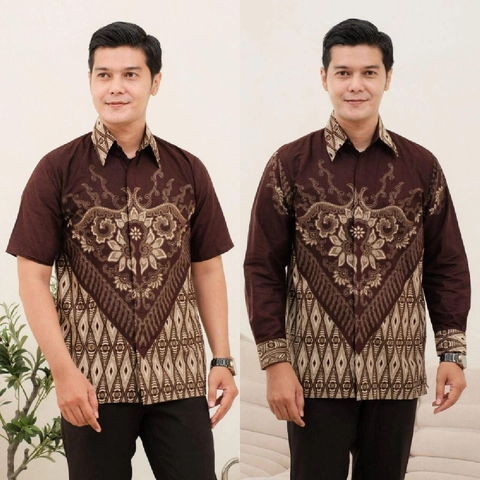 Kois Batik - Terbaru kemeja batik pria hem kondangan ok motif adpati mahogany