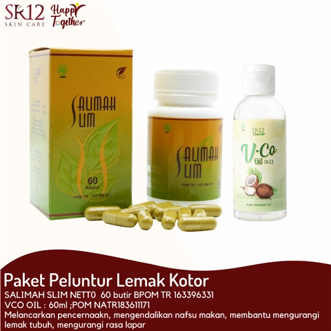 SR12 Paket Pelakor Peluntur Lemak Kotor Salimah Slim Dan VCO