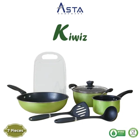 Asta Homeware - Asta Kiwiz Cookware Panci Set Teflon Anti Lenket 7 Pcs