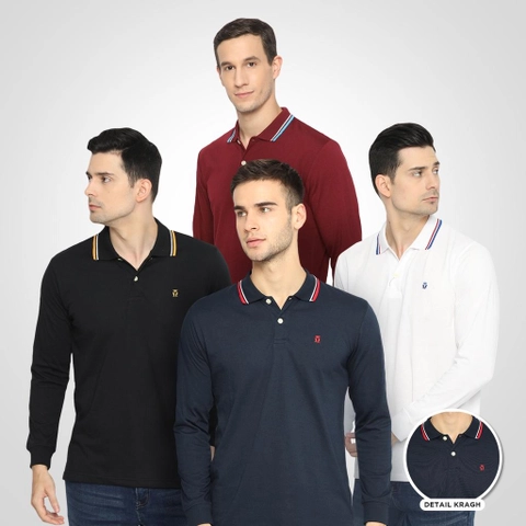 MATSUDA APPAREL - Kaos Polo Shirt Lengan Panjang Pria Kerah Kasuga