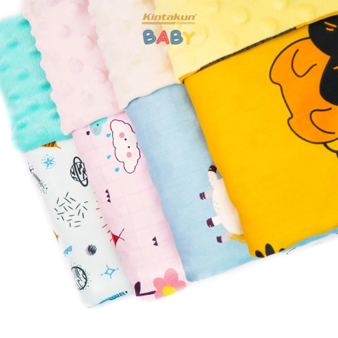 [FREE GIFT POUCH] Kintakun Baby Selimut Bayi Halus Dot Premium Lembut Minky Blanket Kara