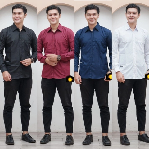 Kois Batik - Kemeja pria dewasa polos terbaru simpel elegen motif polos