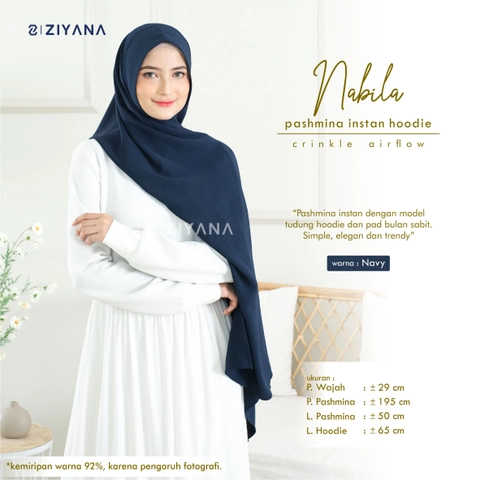 Ziyana Hijab - Ziyana Hijab - Nabila Pashmina Instan Hoodie Airflow Crinkle
