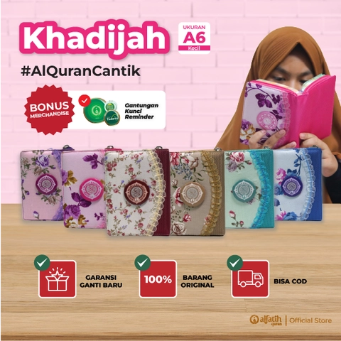 Alfatih Quran - KHADIJAH A6 Al-Quran Cantik Wanita Terjemah Rasm Utsmani Kode Tajwid Warna A6 Kecil