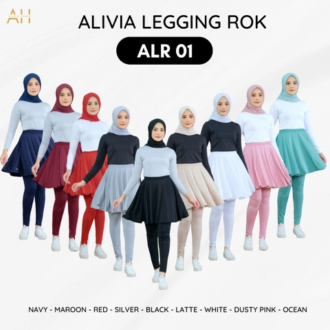 Alivia House - ALIVIA LEGGING ROK 01 Legging Rok Olahraga Wanita Skirt Sport Jogging Sepeda