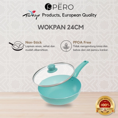 PERO - WOK PAN 24 CM + GLASS LID
