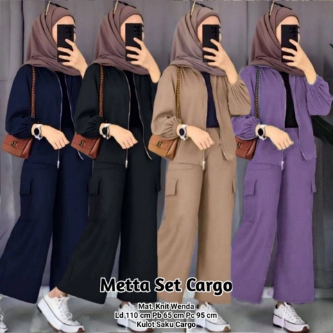 Khisna collection - New setelan ziper resleting metta celana cargo bagus banget