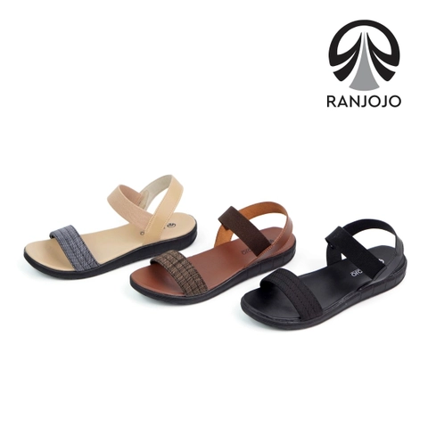 Ranjojo - Sendal Wanita Korea Original Ranjojo Sendal Flat Cewek RJ08 Sandal Gunung Wanita Casual Du