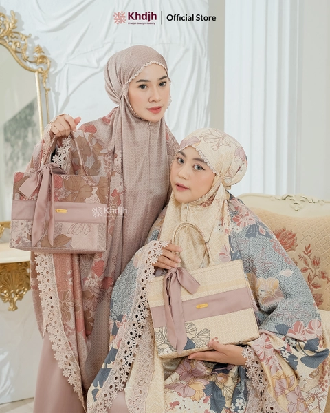 KhadijahLabel - Mukena Dewasa Jumbo Premium Silk Renda Mukena Mewah Terbaru Arunika