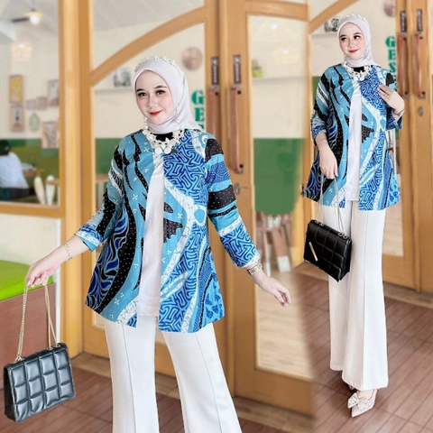 Ks muslim fashion - Blouse Batik Wanita Baju Kerja Motif lalak