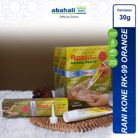 Abahali Mart - Rani Kone 99 Orange 30gr Pewarna Henna Asli India Tahan Lama dan Cepat Kering