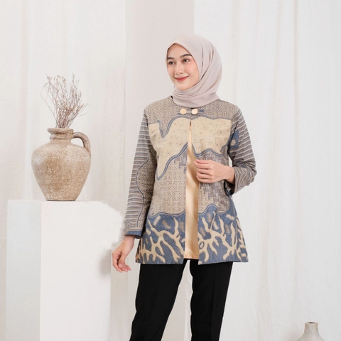 Kois Batik - Atasa Batik Wanita Blouse Terbaru Kekinian Bolero Motif inara