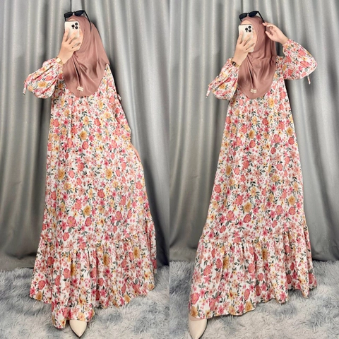 Khisna collection - Set hijab bergo senja bawah rempell wanita kekinian