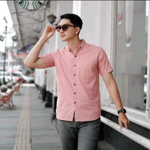 MR DEE - Kemeja lengan pendek pria Dusty
