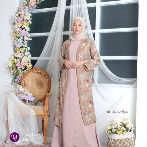 Milyarda Hijab - Milyarda Hijab - Long Outter Motif Milyarda Outer Wanita Kardigan Pakaian Atasan