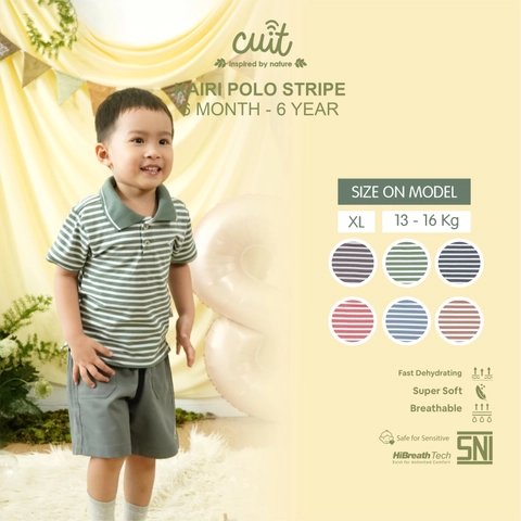 Kintakun Baby - KINTAKUN BABY X CUIT Kairi Stripes Kaos Kemeja Anak Laki-laki Polo Shirt