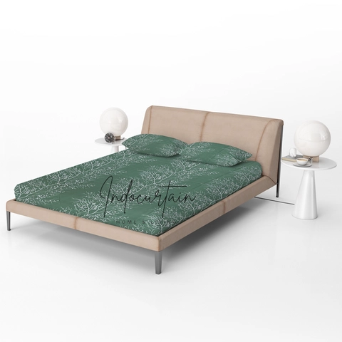 Sprei Set Katun Microdispers Tebal 20cm Motif Jeju Free Sarung Bantal Guling