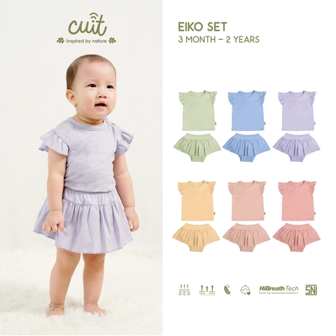 Kintakun Baby - KINTAKUN BABY X CUIT Eiko Setelan Baju Anak Perempuan Ruffle Rok