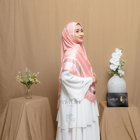 Sakura Baru - Sakura Baru X Willofi - HIjab Bergo Instan Motif Lily Non Pad Jumbo