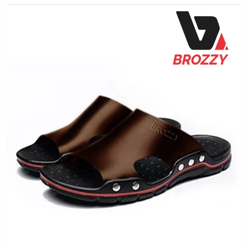 Brozzy - Sandal Selop Pria Keren Kulit Original Brozzy B01 Anti Slip