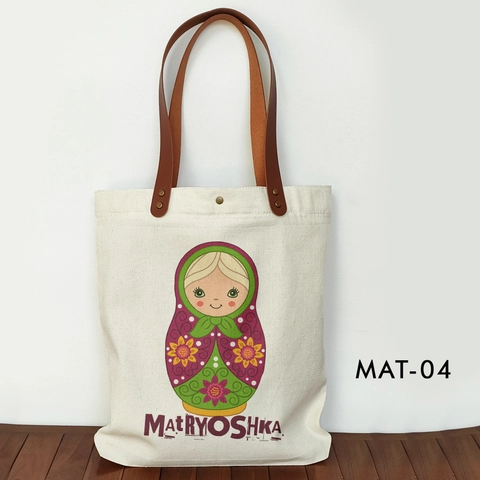 Totebag Canvas Souvenir Rusia Tas Oleh oleh Matryoshka MAT-04