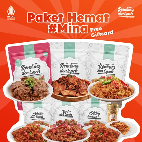 Rendang Den Lapeh - Paket Hemat Bekal Haji Umroh Traveling Lauk Kering Indonesia Halal Awet
