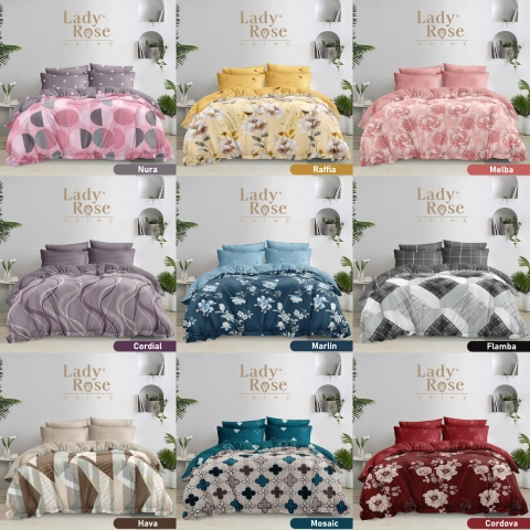Dylan 19 [TA] - Dylan 19 - Bedcover rumbai lady rose tinggi 30cm ukuran 180x200