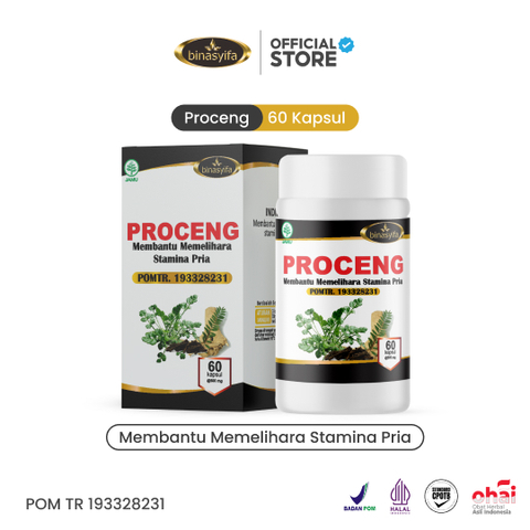 PROCENG Obat Herbal Kesehatan Stamina Pria Dewasa Binasyifa 60 Kapsul Herbal