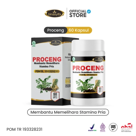 PROCENG Obat Herbal Kesehatan Stamina Pria Dewasa Binasyifa 60 Kapsul Herbal