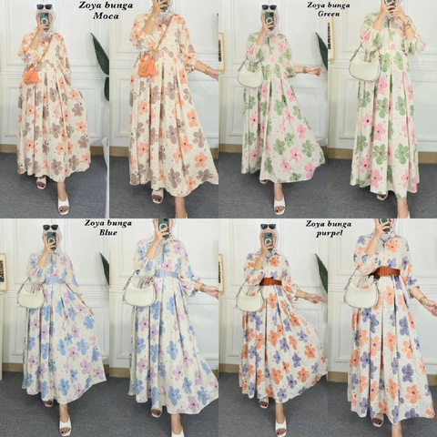 Kois Batik - NEW BUNGA ZOYA DRES CRINCEL AIRFLOW IMPORT