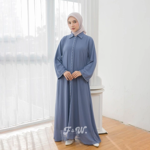 Sakura Baru - [New Launching] Sakura Baru X FnW - Dress Zaira Babydoll Payet Polos Simple Gamis Dewasa