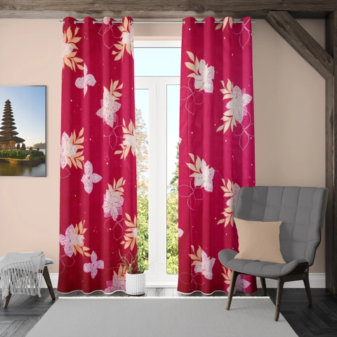 Gorden Jendela Gorden Pintu elegan size L120cm X T225cm Smokring Katun Free Tali&hook horden S