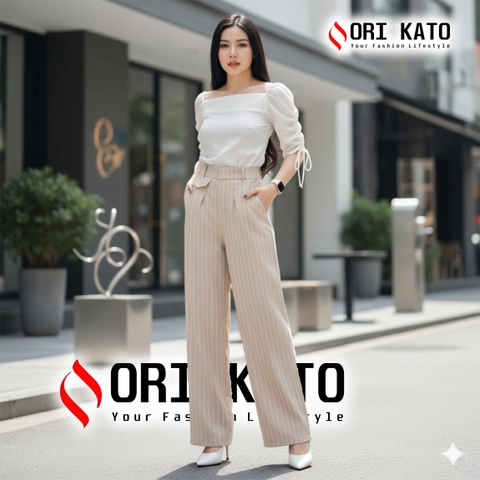 Ori Kato - Celana Oro Pants kain Semi woll melar elastis