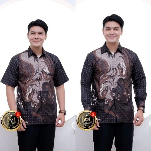 Ks muslim fashion - Batik pria couplen kemeja dan hem terbaru motif lemah