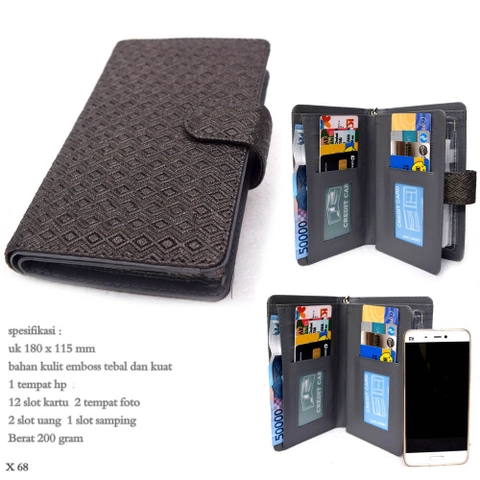 Lanc Fashion - Dompet Wanita Kulit Pocket Hpo Mozaik Emboss
