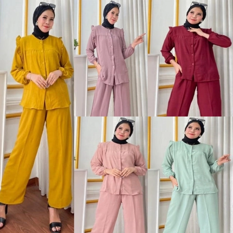 Amha Collection - PAJAMAS SET AIRFLOW CRINKLE JUMBO POLOS