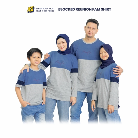 Hoofla - Blocked Reunion Fam Shirt Steel Blue