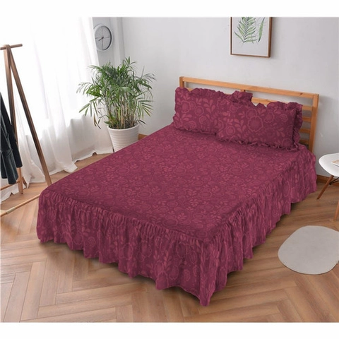 Galeripuko - Embos Maroon Sprei Rumbai Ukuran 180 Kasur No 1 King Sprei rumbai home made