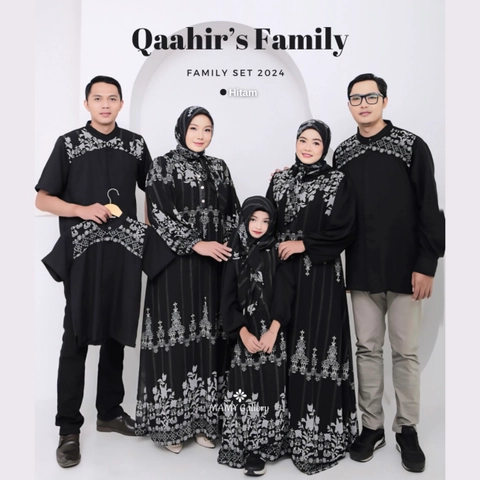 [CUCI GUDANG] Baju Sarimbit Seragam Keluarga QaheerS Family Set - Hitam