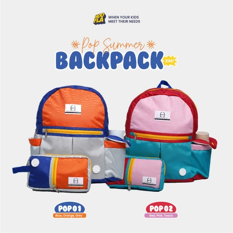 Hoofla - POP Summer Backpack Tas Sekolah 2 IN 1