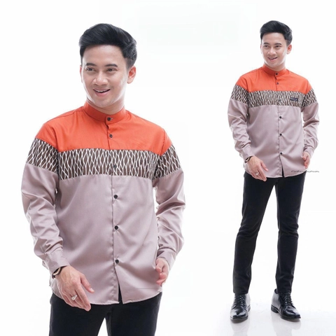 Batik Mafaza - Baju Koko Pria Dewasa Modern Kekinian Lebaran 2025 motif sandiko bata