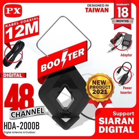 UTAMAMEGA - Antena TV Digital DVBT2 4K High Gain 25DB PX HDA2000B