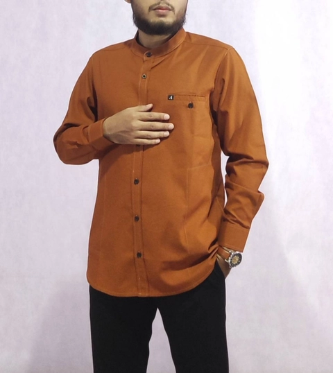 Al liwa official - KEMEJA KOKO KURTA PRIA BERKUALITAS LENGAN PANJANG WARNA MUSTARD